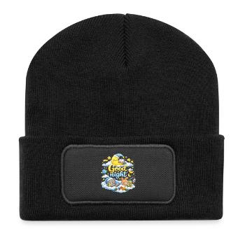 Modèle de T-shirt Sleepy Moon Good Night Kids - Beanie recyclé à patch - noir - Devant