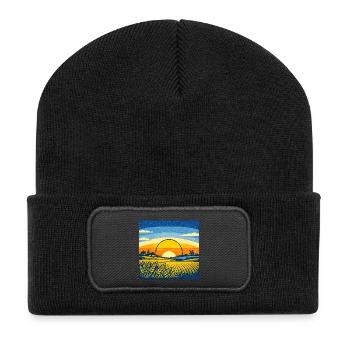 Ukraine Design Ukraine Flag Sunflower Wheat Map - Recycled Patch Beanie - black - Front
