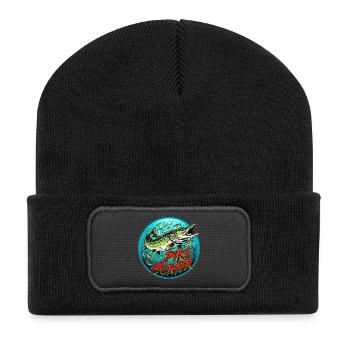 Conception de la prise de brochet - Beanie recyclé à patch - noir - Devant