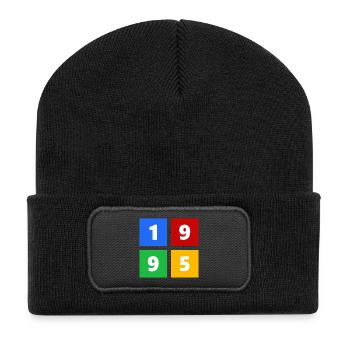 1995 - Recycelte Patch Beanie - Schwarz - Vorne