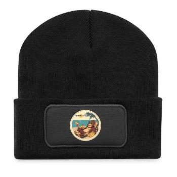 Gorilla Relaxing - Recycled Patch Beanie - black - Front