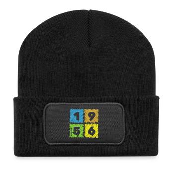 Écussons colorés pour le 70e anniversaire depuis 08/1956 - Beanie recyclé à patch - noir - Devant