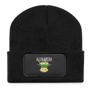 Aloha-Vera Funny Plant Joke Gardener pink - Recycled Patch Beanie - black - Front