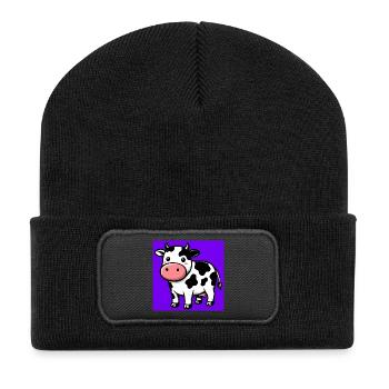 vache - Beanie recyclé à patch - noir - Devant