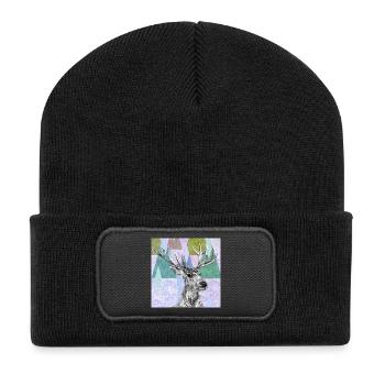 Deer - Recycled Patch Beanie - black - Front