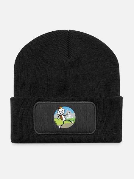 Wander Figur verabschiedet sich. - Recycelte Patch Beanie - Schwarz