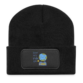Gardez cette attraction sur la mignonne Terre Kawaii - Beanie recyclé à patch - noir - Devant