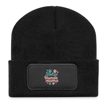 Stolze Hunde Mama - Hunde Liebe - Recycelte Patch Beanie - Schwarz - Vorne