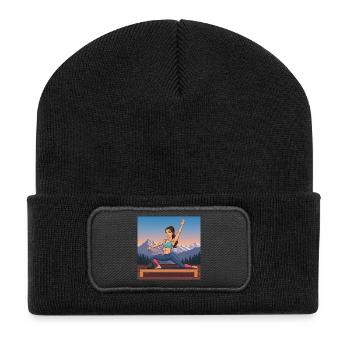 Collection de dessins animés GIDAGI Fitness - Beanie recyclé à patch - noir - Devant
