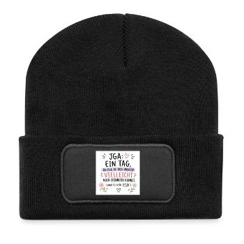 JGA Episch: Tag voller Erinnerungen - Recycelte Patch Beanie - Schwarz - Vorne