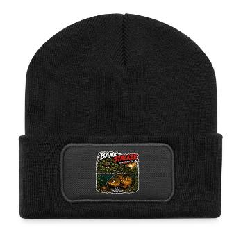 Karpfenfischer-Ufer-Stalker - Recycelte Patch Beanie - Schwarz - Vorne