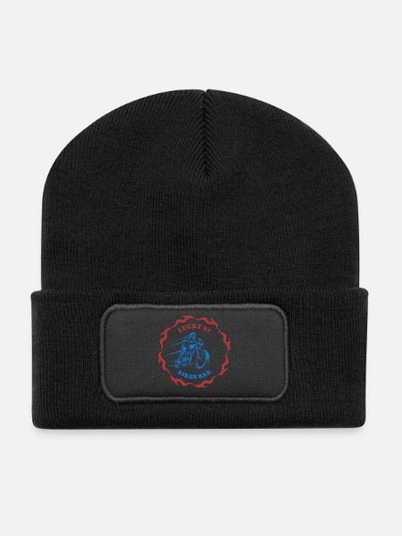 Lucky 07 Biker Bar – Roadhouse Grafikdesign - Recycelte Patch Beanie - Schwarz