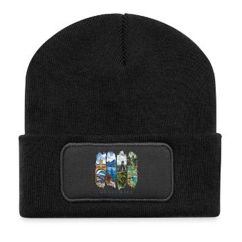Guatemala Vacation Travel – Mayan Culture & Country Motif - Recycled Patch Beanie - black - Front