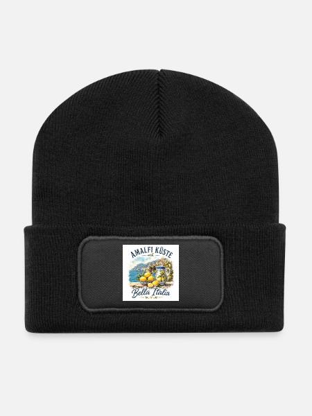 Amalfi - Recycelte Patch Beanie - Schwarz