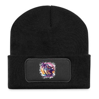 Owl Summer Holiday - Recycled Patch Beanie - black - Front