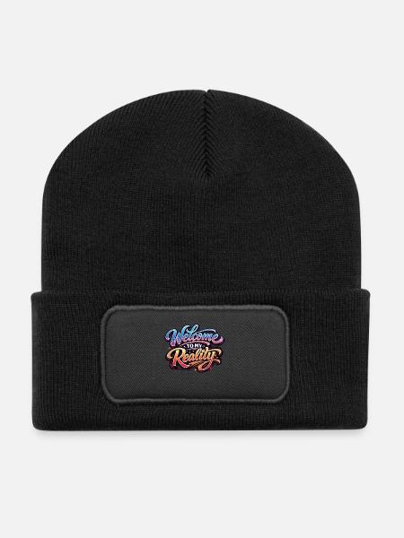 Welcome to my Reality T-Shirt Graffiti Design - Recycelte Patch Beanie - Schwarz