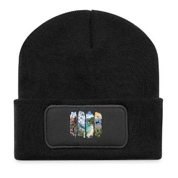 Kolumbien Travel – Südamerika Kultur & Land Motiv - Recycelte Patch Beanie - Schwarz - Vorne