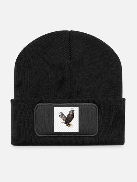 Flying Eagle Majestic Flight - Recycled Patch Beanie - black