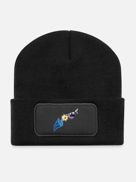 Creation of Bitcoin - Crypto Art T-Shirt - Recycled Patch Beanie - black