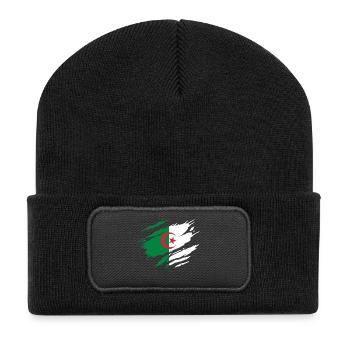 Algerian Flag of Algeria - Recycled Patch Beanie - black - Front