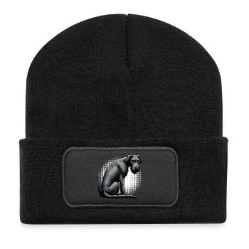 Lévrier irlandais Lévrier Propriétaire de chien de lévrier Fan de chien de loup - Beanie recyclé à patch - noir - Devant