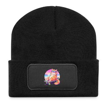 Cat Skateboard Sunglasses - Recycled Patch Beanie - black - Front