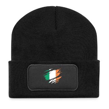 Ireland Irish Flag - Recycled Patch Beanie - black - Front