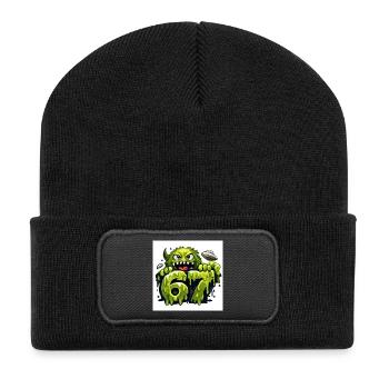 Green Slime Monster 67 - Recycled Patch Beanie - black - Front