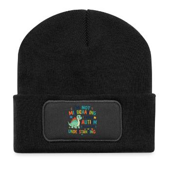 I don't misbehave, I have autism - Recycled Patch Beanie - black - Front