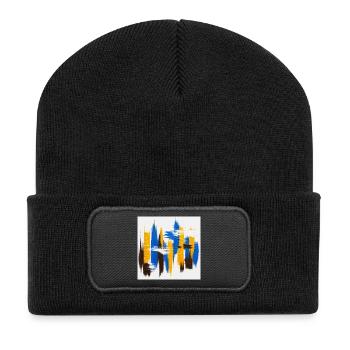 Battements Urbains Bleu Miel - Beanie recyclé à patch - noir - Devant