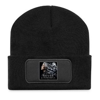 Proud Silver Sister Grey Hair Power - Recycled Patch Beanie - black - Front