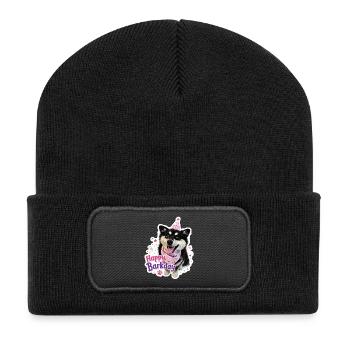 Happy Barkday Finnish Lapphund - Recycled Patch Beanie - black - Front