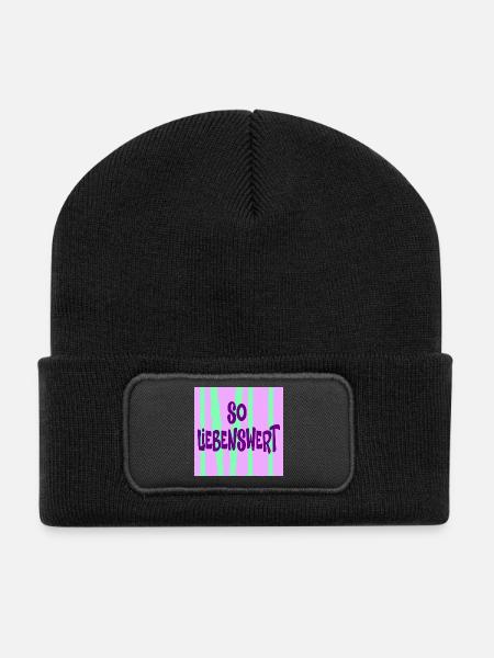 Freundin Liebenswert - Recycelte Patch Beanie - Schwarz