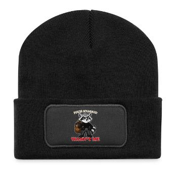 Your Snacks Wasn’t Me Funny Raccoon Thief Mascot - Recycled Patch Beanie - black - Front