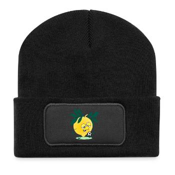 Children's Football Lemon - Recycled Patch Beanie - black - Front