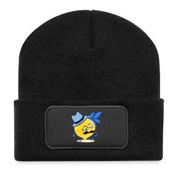 Moustache citron de Bavière - Beanie recyclé à patch - noir - Devant