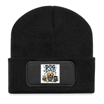 Le père du chien dessine le style patte amoureuse - Beanie recyclé à patch - noir - Devant