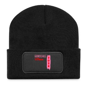 Grundschule 1. Klasse 2026 - Recycelte Patch Beanie - Schwarz - Vorne