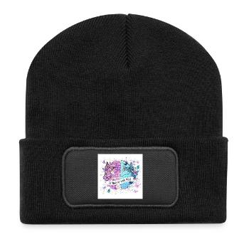 Be kind to your mind – Butterfly Heart - Recycled Patch Beanie - black - Front