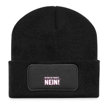 Bevor du fragst Nein lustiger Morgenmuffel - Recycelte Patch Beanie - Schwarz - Vorne