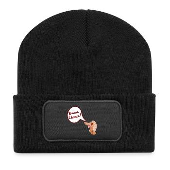 Bonne Chance Chien - Beanie recyclé à patch - noir - Devant