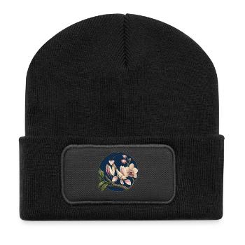 Mante religieuse sur orchidées - Beanie recyclé à patch - noir - Devant