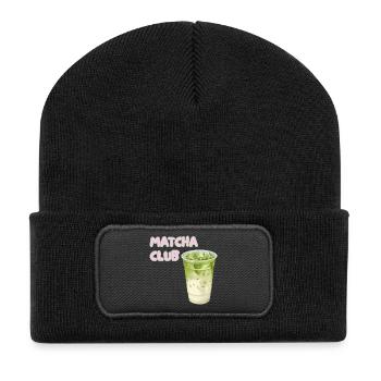 Graphique Matcha Club Latte - Beanie recyclé à patch - noir - Devant
