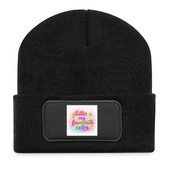 Les paillettes sont ma couleur préférée - Beanie recyclé à patch - noir - Devant