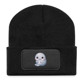 Seekuh - Recycelte Patch Beanie - Schwarz - Vorne