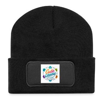 Gute Laune Kreis Farbig Positiv - Recycelte Patch Beanie - Schwarz - Vorne