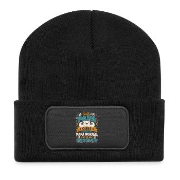 Je suis un papa ours comme un papa normal cadeau - Beanie recyclé à patch - noir - Devant