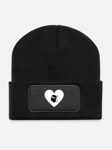 Korsika-Liebe - Recycelte Patch Beanie - Schwarz