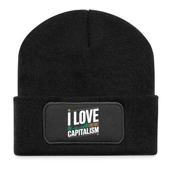 I Love Capitalism Unternehmer Aktien Kapitalismus - Recycelte Patch Beanie - Schwarz - Vorne