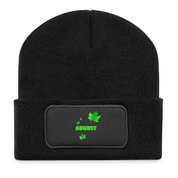 Gift for August - Recycled Patch Beanie - black - Front